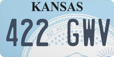 KS license plate 422GWV