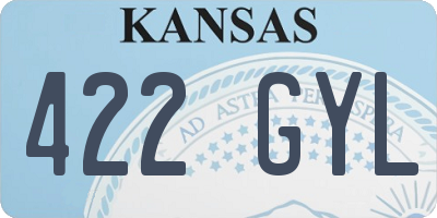KS license plate 422GYL