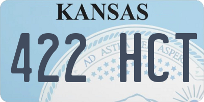 KS license plate 422HCT
