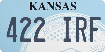 KS license plate 422IRF
