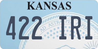 KS license plate 422IRI