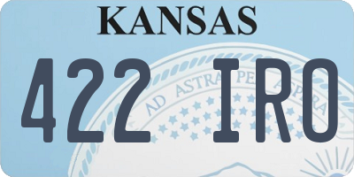 KS license plate 422IRO