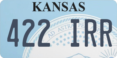 KS license plate 422IRR