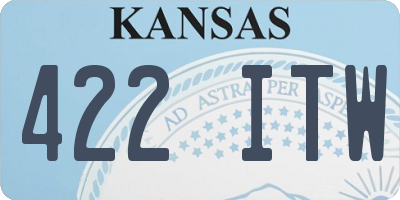 KS license plate 422ITW