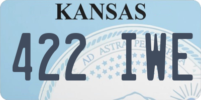 KS license plate 422IWE