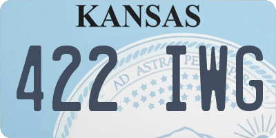 KS license plate 422IWG