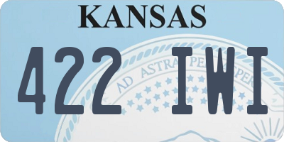 KS license plate 422IWI