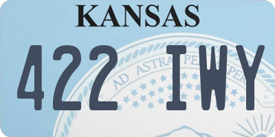 KS license plate 422IWY