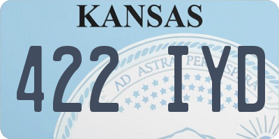 KS license plate 422IYD