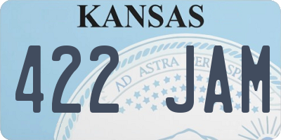 KS license plate 422JAM