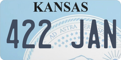 KS license plate 422JAN