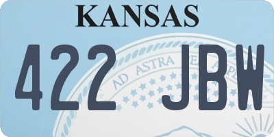 KS license plate 422JBW