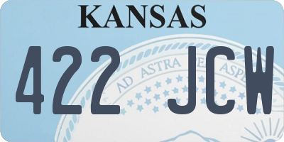 KS license plate 422JCW