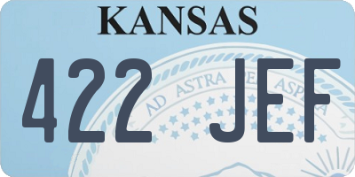 KS license plate 422JEF