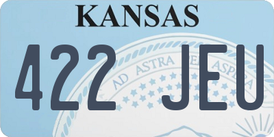 KS license plate 422JEU