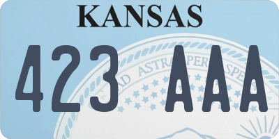 KS license plate 423AAA