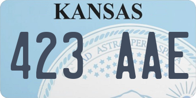 KS license plate 423AAE