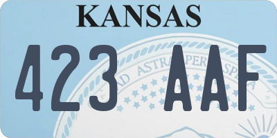 KS license plate 423AAF