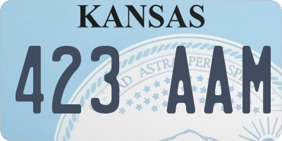 KS license plate 423AAM