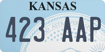 KS license plate 423AAP