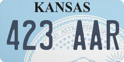 KS license plate 423AAR