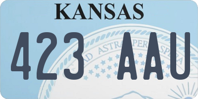 KS license plate 423AAU