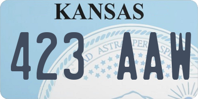 KS license plate 423AAW