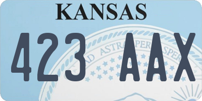 KS license plate 423AAX
