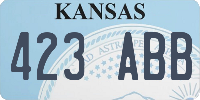 KS license plate 423ABB