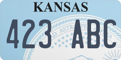 KS license plate 423ABC