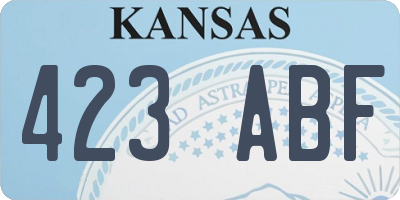 KS license plate 423ABF