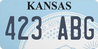 KS license plate 423ABG