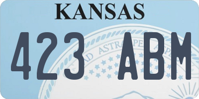 KS license plate 423ABM
