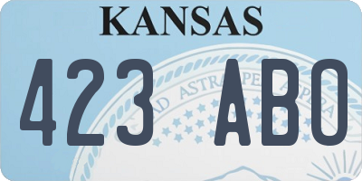 KS license plate 423ABO