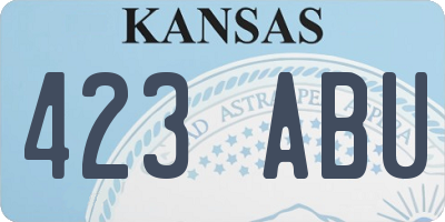 KS license plate 423ABU