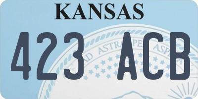 KS license plate 423ACB