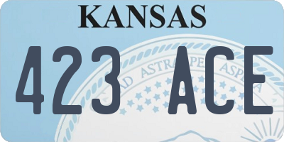 KS license plate 423ACE