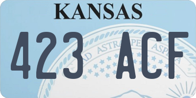 KS license plate 423ACF