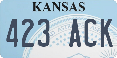 KS license plate 423ACK