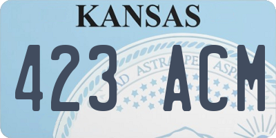 KS license plate 423ACM