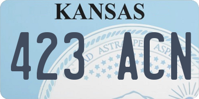 KS license plate 423ACN
