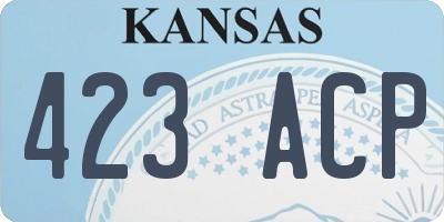 KS license plate 423ACP