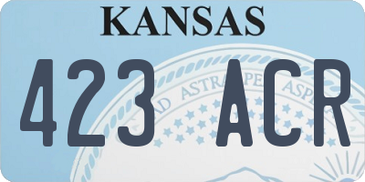KS license plate 423ACR