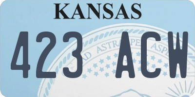 KS license plate 423ACW
