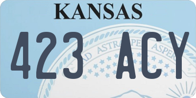 KS license plate 423ACY