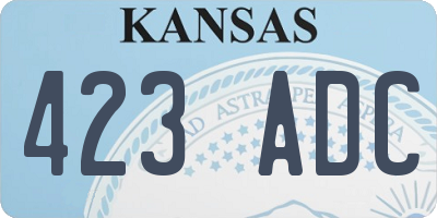 KS license plate 423ADC