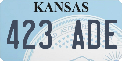 KS license plate 423ADE
