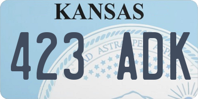 KS license plate 423ADK