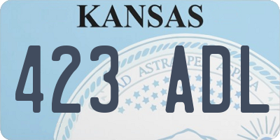 KS license plate 423ADL