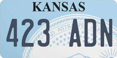 KS license plate 423ADN